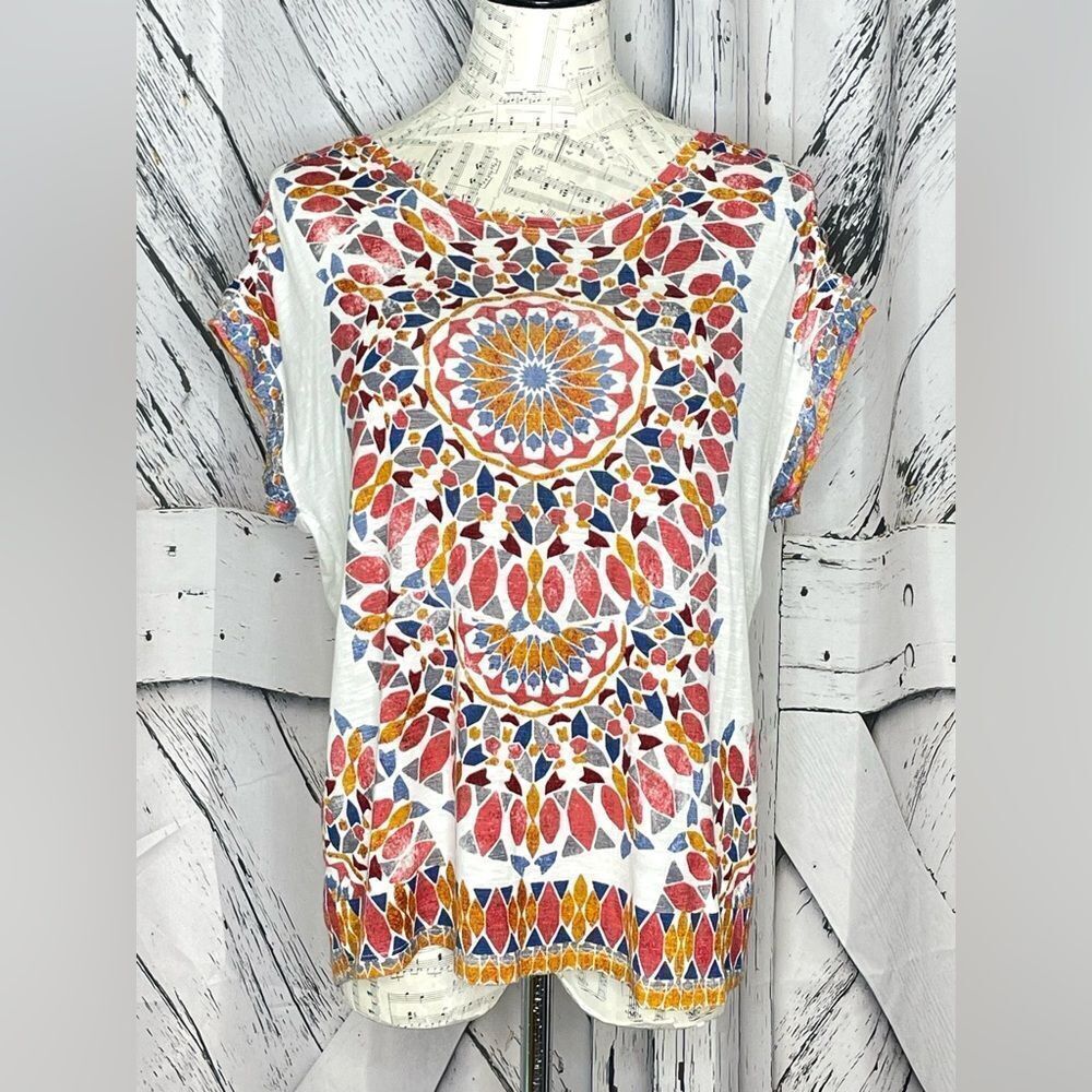 Farmers Market Pull-Over Top Mosaic Print S